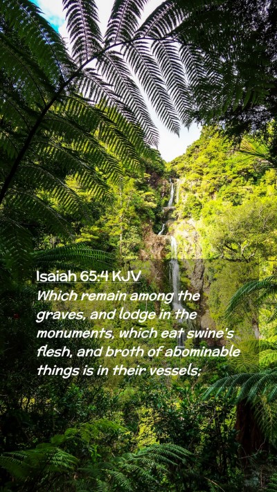 Picture 02 - Isaiah 65:4 KJV Mobile Phone Wallpaper - Which remain among the graves, and lodge in the - Mobile Bible Verse Wallpaper