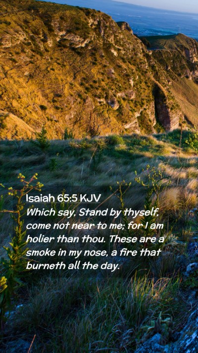 Picture 02 - Isaiah 65:5 KJV Mobile Phone Wallpaper - Which say, Stand by thyself, come not near to me; - Mobile Bible Verse Wallpaper