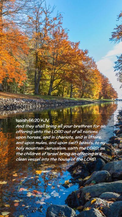 Picture 02 - Isaiah 66:20 KJV Mobile Phone Wallpaper - And they shall bring all your brethren for an - Mobile Bible Verse Wallpaper