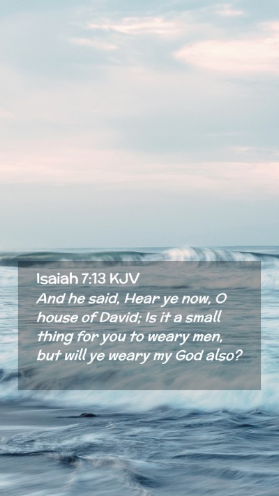 Picture 02 - Isaiah 7:13 KJV Mobile Phone Wallpaper - And he said, Hear ye now, O house of David; Is it - Mobile Bible Verse Wallpaper