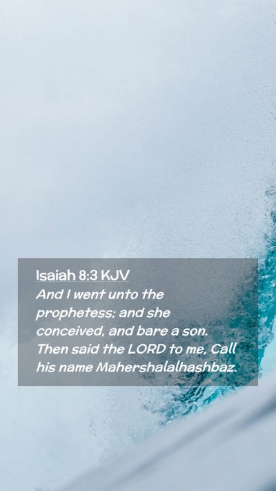 Picture 02 - Isaiah 8:3 KJV Mobile Phone Wallpaper - And I went unto the prophetess; and she - Mobile Bible Verse Wallpaper