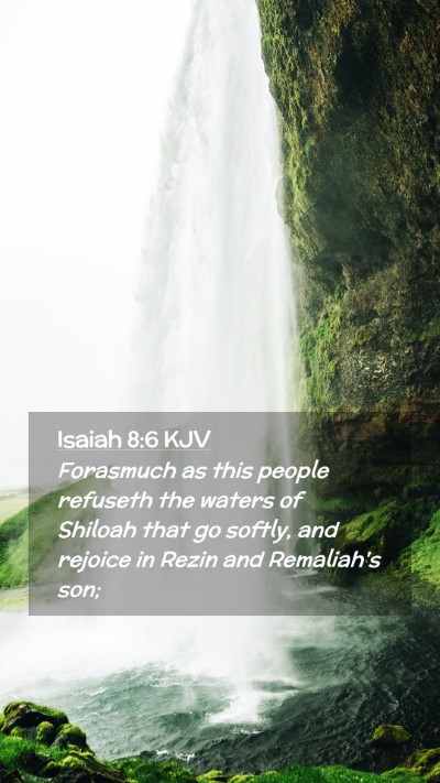 Picture 02 - Isaiah 8:6 KJV Mobile Phone Wallpaper - Forasmuch as this people refuseth the waters of - Mobile Bible Verse Wallpaper
