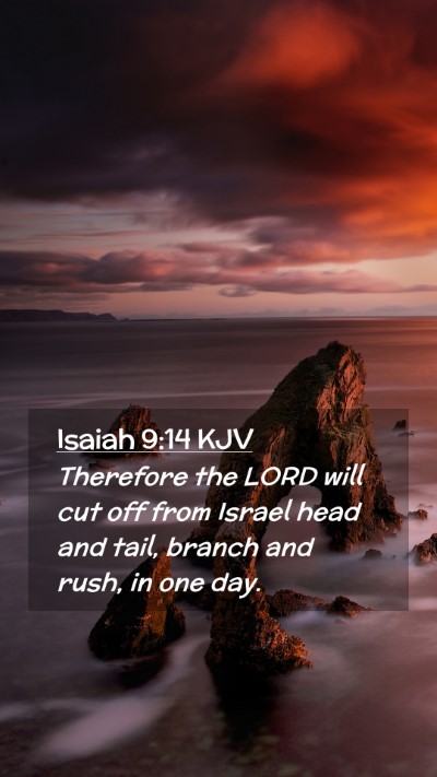 Picture 02 - Isaiah 9:14 KJV Mobile Phone Wallpaper - Therefore the LORD will cut off from Israel head - Mobile Bible Verse Wallpaper