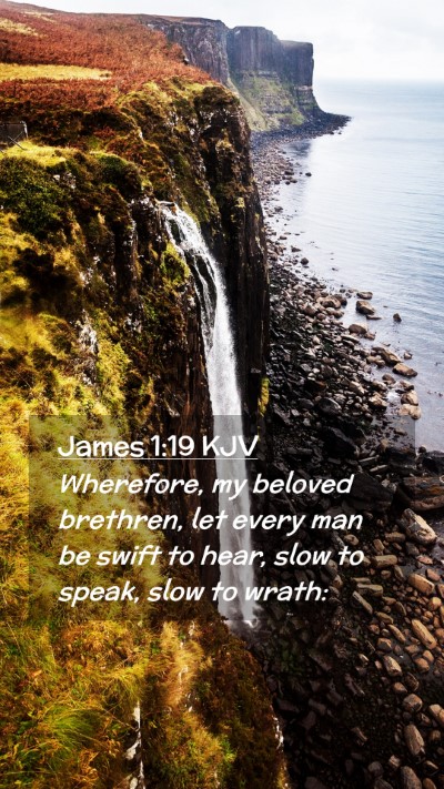 Picture 02 - James 1:19 KJV Mobile Phone Wallpaper - Wherefore, my beloved brethren, let every man be - Mobile Bible Verse Wallpaper