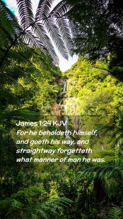 Picture 02 - James 1:24 KJV Mobile Phone Wallpaper - For he beholdeth himself, and goeth his way, and - Mobile Bible Verse Wallpaper