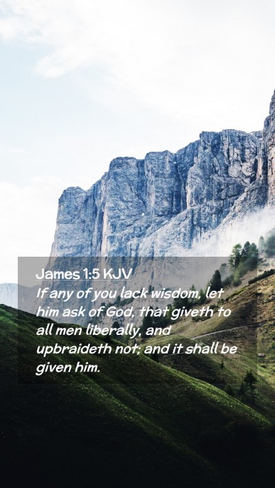 Picture 02 - James 1:5 KJV Mobile Phone Wallpaper - If any of you lack wisdom, let him ask of God, - Mobile Bible Verse Wallpaper