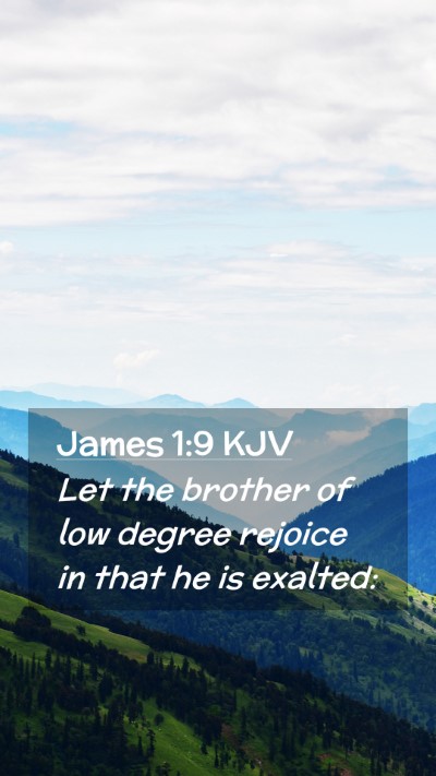 Picture 02 - James 1:9 KJV Mobile Phone Wallpaper - Let the brother of low degree rejoice in that he - Mobile Bible Verse Wallpaper