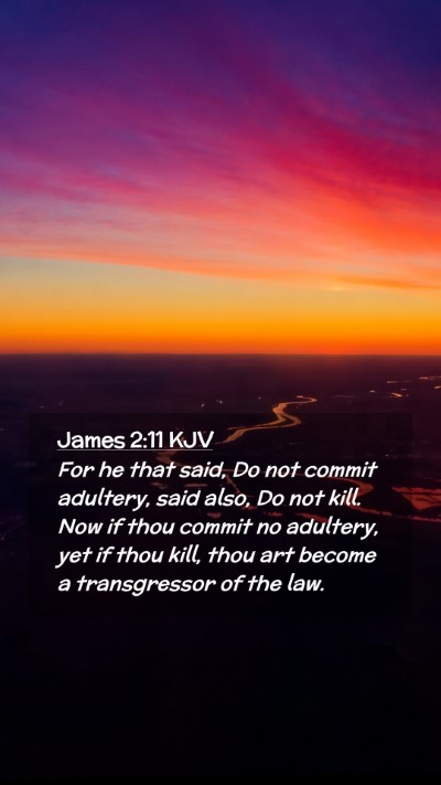 Picture 02 - James 2:11 KJV Mobile Phone Wallpaper - For he that said, Do not commit adultery, said - Mobile Bible Verse Wallpaper