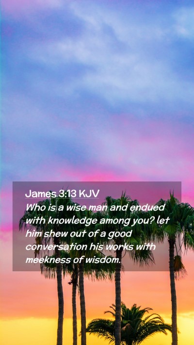 Picture 02 - James 3:13 KJV Mobile Phone Wallpaper - Who is a wise man and endued with knowledge among - Mobile Bible Verse Wallpaper