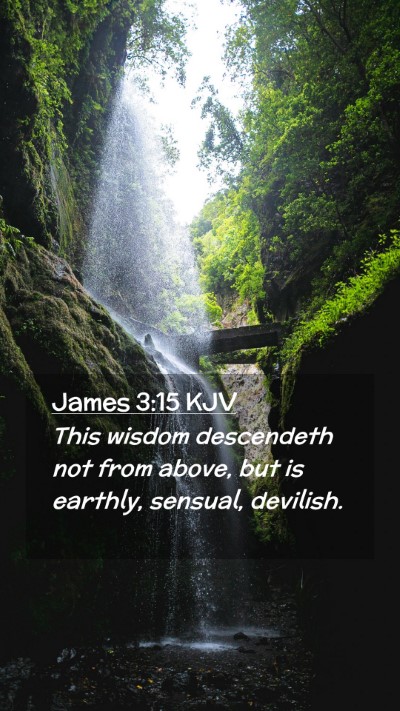 Picture 02 - James 3:15 KJV Mobile Phone Wallpaper - This wisdom descendeth not from above, but is - Mobile Bible Verse Wallpaper