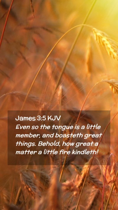 Picture 02 - James 3:5 KJV Mobile Phone Wallpaper - Even so the tongue is a little member, and - Mobile Bible Verse Wallpaper