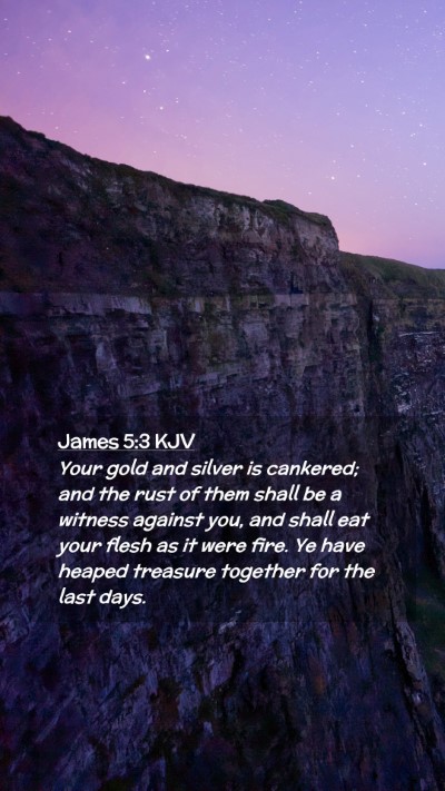 Picture 02 - James 5:3 KJV Mobile Phone Wallpaper - Your gold and silver is cankered; and the rust of - Mobile Bible Verse Wallpaper