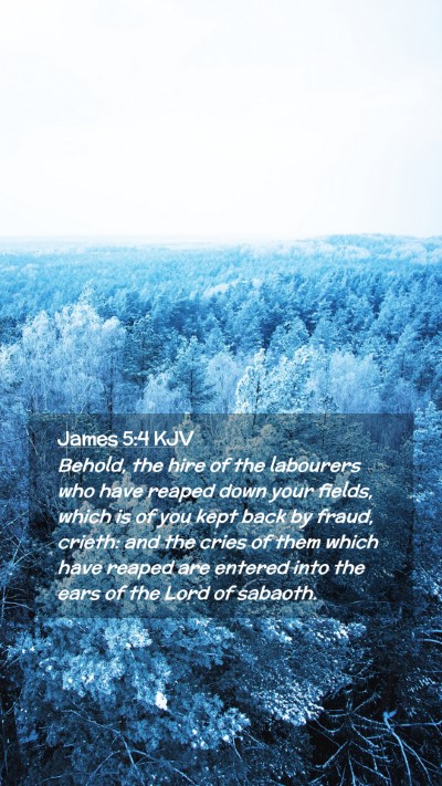 Picture 02 - James 5:4 KJV Mobile Phone Wallpaper - Behold, the hire of the labourers who have reaped - Mobile Bible Verse Wallpaper