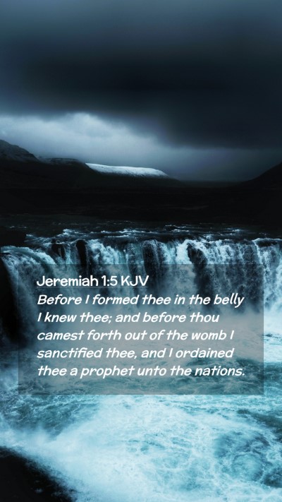 Picture 02 - Jeremiah 1:5 KJV Mobile Phone Wallpaper - Before I formed thee in the belly I knew thee; - Mobile Bible Verse Wallpaper