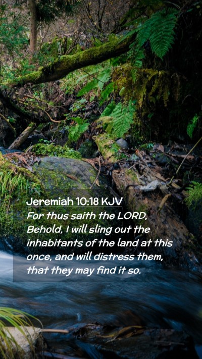 Picture 02 - Jeremiah 10:18 KJV Mobile Phone Wallpaper - For thus saith the LORD, Behold, I will sling out - Mobile Bible Verse Wallpaper