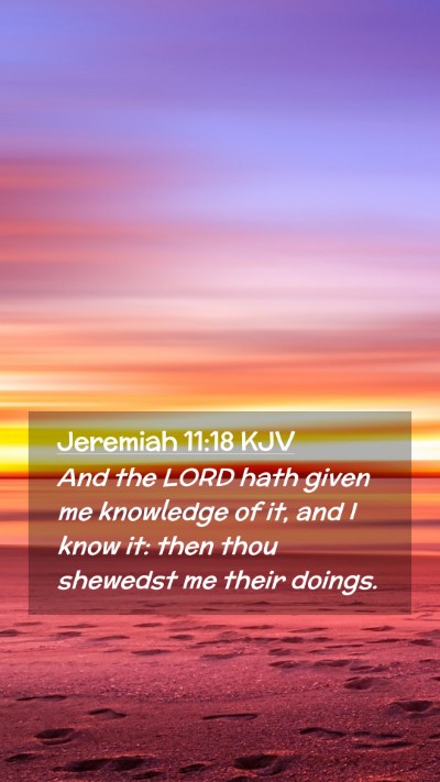 Picture 02 - Jeremiah 11:18 KJV Mobile Phone Wallpaper - And the LORD hath given me knowledge of it, and I - Mobile Bible Verse Wallpaper