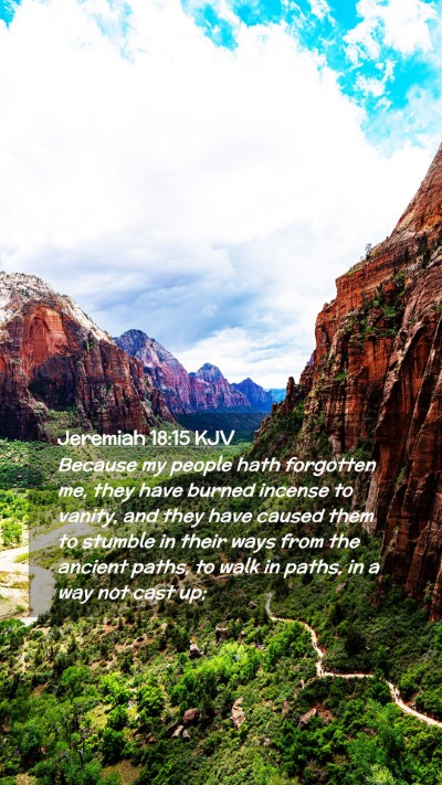 Picture 02 - Jeremiah 18:15 KJV Mobile Phone Wallpaper - Because my people hath forgotten me, they have - Mobile Bible Verse Wallpaper