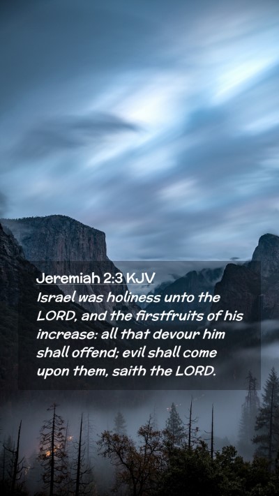 Picture 02 - Jeremiah 2:3 KJV Mobile Phone Wallpaper - Israel was holiness unto the LORD, and the - Mobile Bible Verse Wallpaper