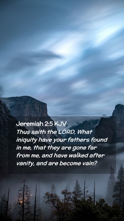 Picture 02 - Jeremiah 2:5 KJV Mobile Phone Wallpaper - Thus saith the LORD, What iniquity have your - Mobile Bible Verse Wallpaper