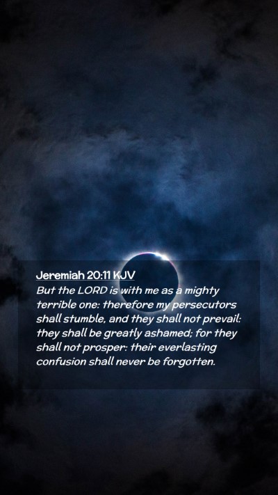 Picture 02 - Jeremiah 20:11 KJV Mobile Phone Wallpaper - But the LORD is with me as a mighty terrible one: - Mobile Bible Verse Wallpaper
