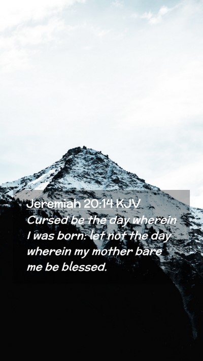 Picture 02 - Jeremiah 20:14 KJV Mobile Phone Wallpaper - Cursed be the day wherein I was born: let not the - Mobile Bible Verse Wallpaper