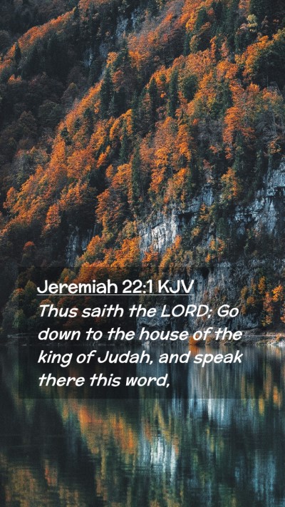 Picture 02 - Jeremiah 22:1 KJV Mobile Phone Wallpaper - Thus saith the LORD; Go down to the house of the - Mobile Bible Verse Wallpaper