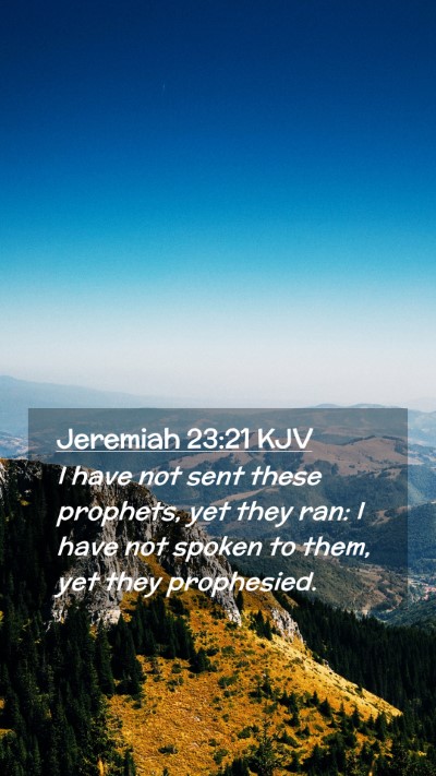 Picture 02 - Jeremiah 23:21 KJV Mobile Phone Wallpaper - I have not sent these prophets, yet they ran: I - Mobile Bible Verse Wallpaper