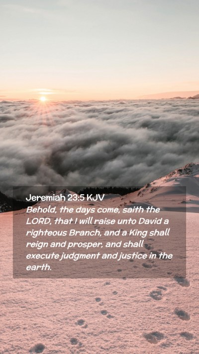 Picture 02 - Jeremiah 23:5 KJV Mobile Phone Wallpaper - Behold, the days come, saith the LORD, that I - Mobile Bible Verse Wallpaper