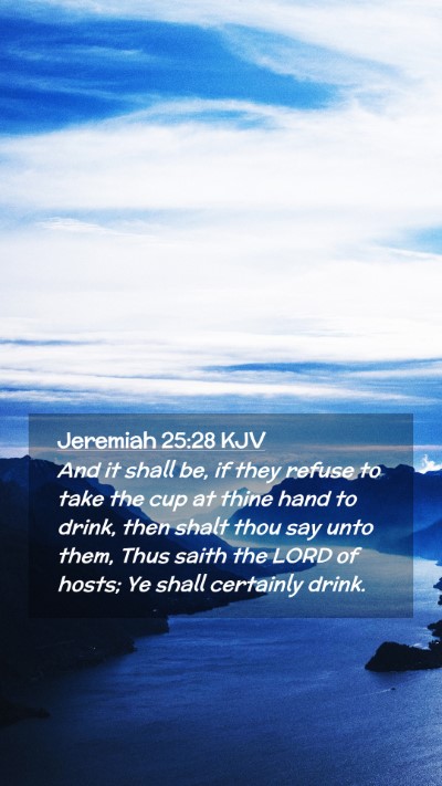 Picture 02 - Jeremiah 25:28 KJV Mobile Phone Wallpaper - And it shall be, if they refuse to take the cup - Mobile Bible Verse Wallpaper