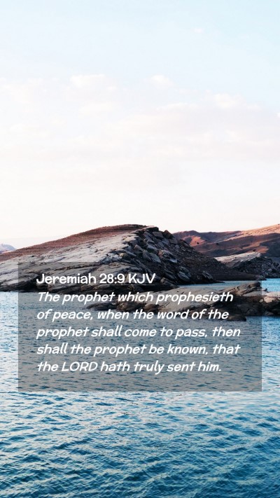 Picture 02 - Jeremiah 28:9 KJV Mobile Phone Wallpaper - The prophet which prophesieth of peace, when the - Mobile Bible Verse Wallpaper