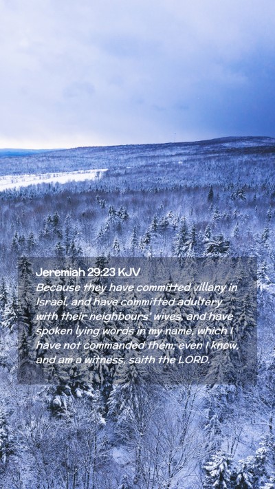 Picture 02 - Jeremiah 29:23 KJV Mobile Phone Wallpaper - Because they have committed villany in Israel, - Mobile Bible Verse Wallpaper