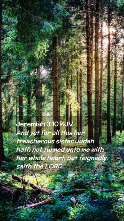 Picture 02 - Jeremiah 3:10 KJV Mobile Phone Wallpaper - And yet for all this her treacherous sister Judah - Mobile Bible Verse Wallpaper