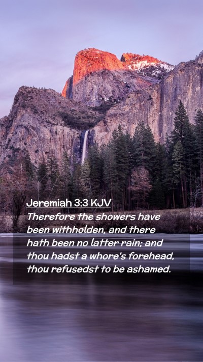 Picture 02 - Jeremiah 3:3 KJV Mobile Phone Wallpaper - Therefore the showers have been withholden, and - Mobile Bible Verse Wallpaper