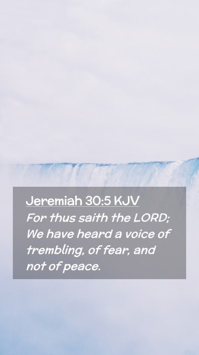 Picture 02 - Jeremiah 30:5 KJV Mobile Phone Wallpaper - For thus saith the LORD; We have heard a voice of - Mobile Bible Verse Wallpaper