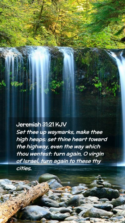 Picture 02 - Jeremiah 31:21 KJV Mobile Phone Wallpaper - Set thee up waymarks, make thee high heaps: set - Mobile Bible Verse Wallpaper