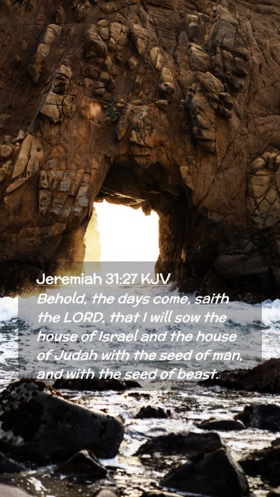 Picture 02 - Jeremiah 31:27 KJV Mobile Phone Wallpaper - Behold, the days come, saith the LORD, that I - Mobile Bible Verse Wallpaper