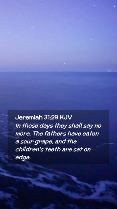 Picture 02 - Jeremiah 31:29 KJV Mobile Phone Wallpaper - In those days they shall say no more, The fathers - Mobile Bible Verse Wallpaper
