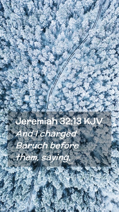 Picture 02 - Jeremiah 32:13 KJV Mobile Phone Wallpaper - And I charged Baruch before them, - Mobile Bible Verse Wallpaper