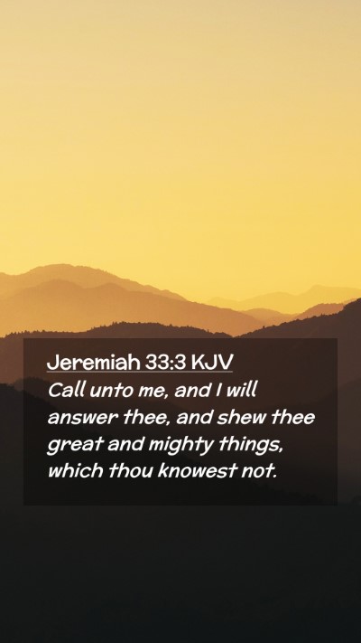 Picture 02 - Jeremiah 33:3 KJV Mobile Phone Wallpaper - Call unto me, and I will answer thee, and shew - Mobile Bible Verse Wallpaper