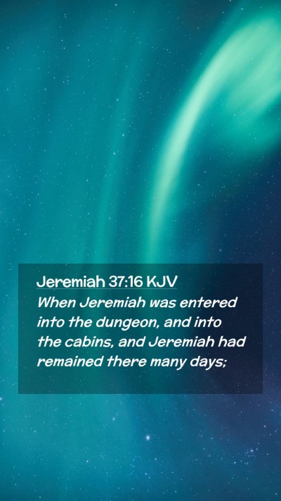 Picture 02 - Jeremiah 37:16 KJV Mobile Phone Wallpaper - When Jeremiah was entered into the dungeon, and - Mobile Bible Verse Wallpaper