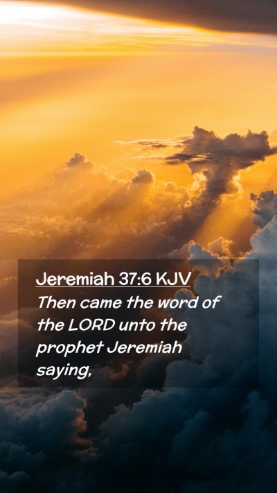 Picture 02 - Jeremiah 37:6 KJV Mobile Phone Wallpaper - Then came the word of the LORD unto the prophet - Mobile Bible Verse Wallpaper
