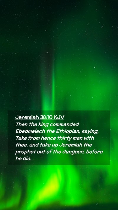 Picture 02 - Jeremiah 38:10 KJV Mobile Phone Wallpaper - Then the king commanded Ebedmelech the Ethiopian, - Mobile Bible Verse Wallpaper