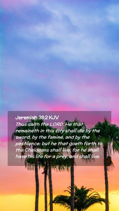 Picture 02 - Jeremiah 38:2 KJV Mobile Phone Wallpaper - Thus saith the LORD, He that remaineth in this - Mobile Bible Verse Wallpaper