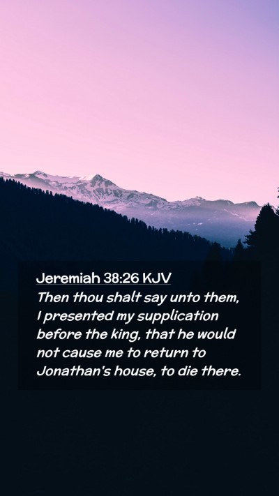 Picture 02 - Jeremiah 38:26 KJV Mobile Phone Wallpaper - Then thou shalt say unto them, I presented my - Mobile Bible Verse Wallpaper
