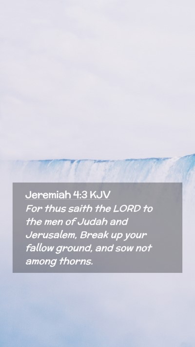 Picture 02 - Jeremiah 4:3 KJV Mobile Phone Wallpaper - For thus saith the LORD to the men of Judah and - Mobile Bible Verse Wallpaper