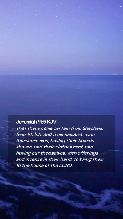 Picture 02 - Jeremiah 41:5 KJV Mobile Phone Wallpaper - That there came certain from Shechem, from - Mobile Bible Verse Wallpaper