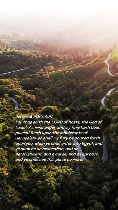 Picture 02 - Jeremiah 42:18 KJV Mobile Phone Wallpaper - For thus saith the LORD of hosts, the God of - Mobile Bible Verse Wallpaper