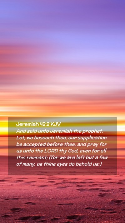 Picture 02 - Jeremiah 42:2 KJV Mobile Phone Wallpaper - And said unto Jeremiah the prophet, Let, we - Mobile Bible Verse Wallpaper