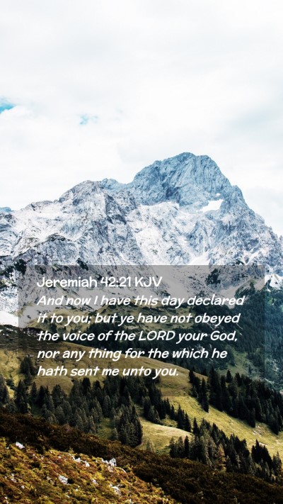Picture 02 - Jeremiah 42:21 KJV Mobile Phone Wallpaper - And now I have this day declared it to you; but - Mobile Bible Verse Wallpaper