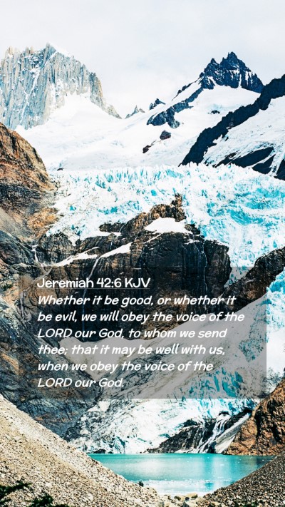 Picture 02 - Jeremiah 42:6 KJV Mobile Phone Wallpaper - Whether it be good, or whether it be evil, we - Mobile Bible Verse Wallpaper